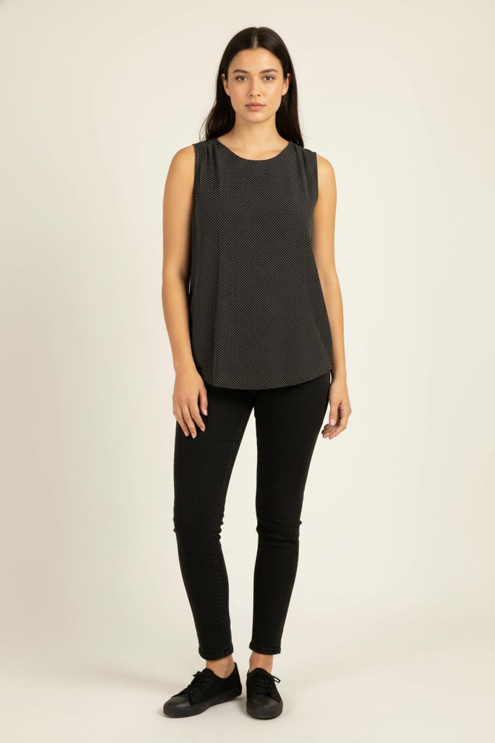 Top noir à pois - Taille M/38