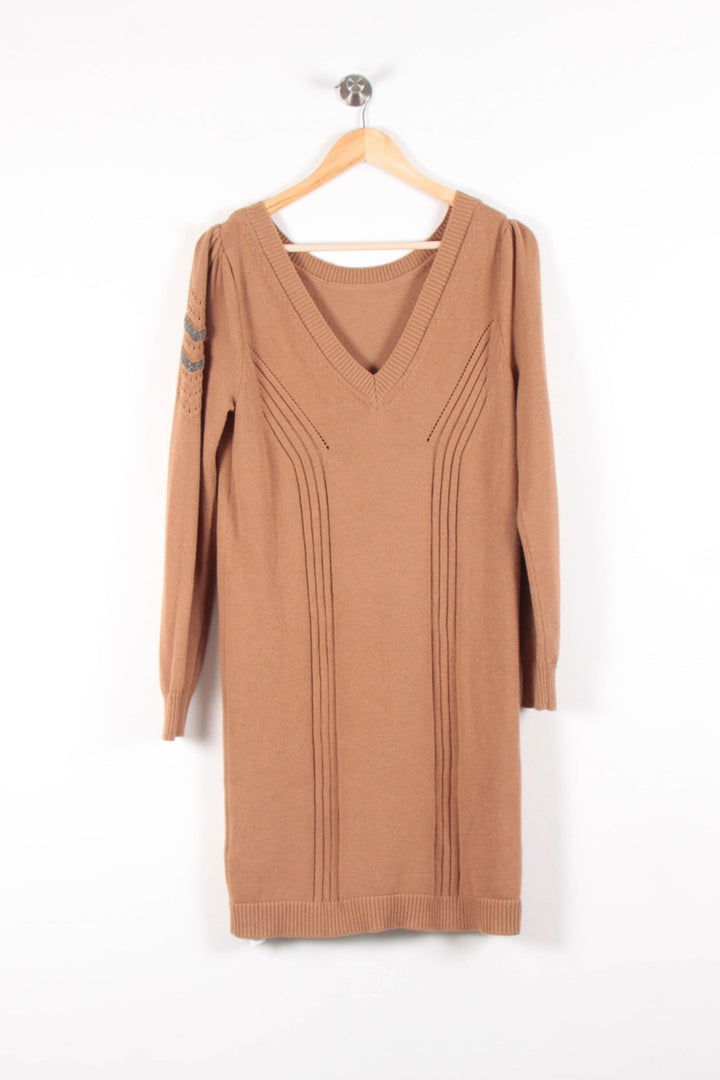 Robe Pull Marron - Taille S/36 de la marque IKKS | PARAD27353 - Vendu par Paradigme - Image 4