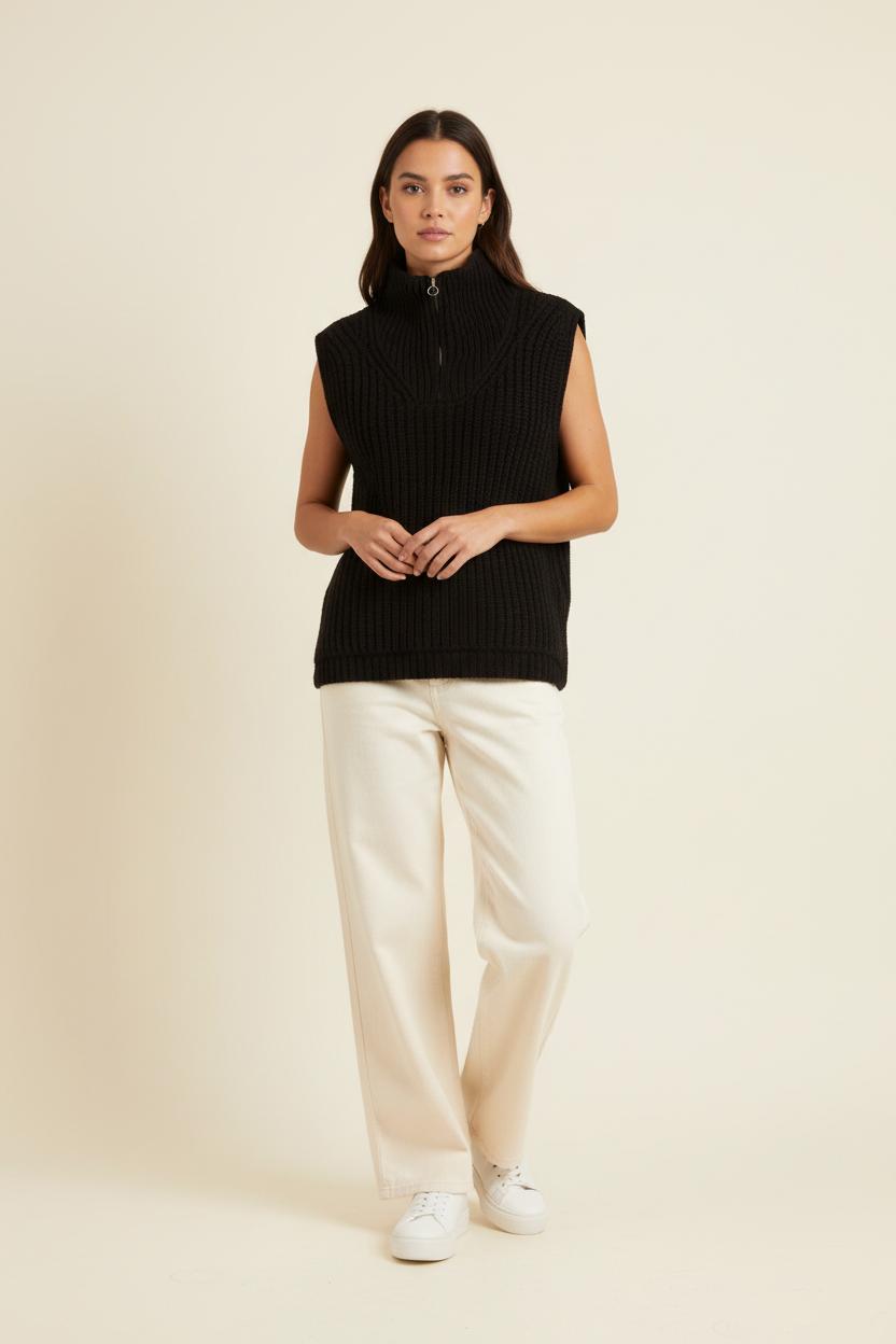 Pull Sans Manches Noir - Taille L/40 de la marque Petite Mendigote | PARAD27358 - Vendu par Paradigme - Image 1