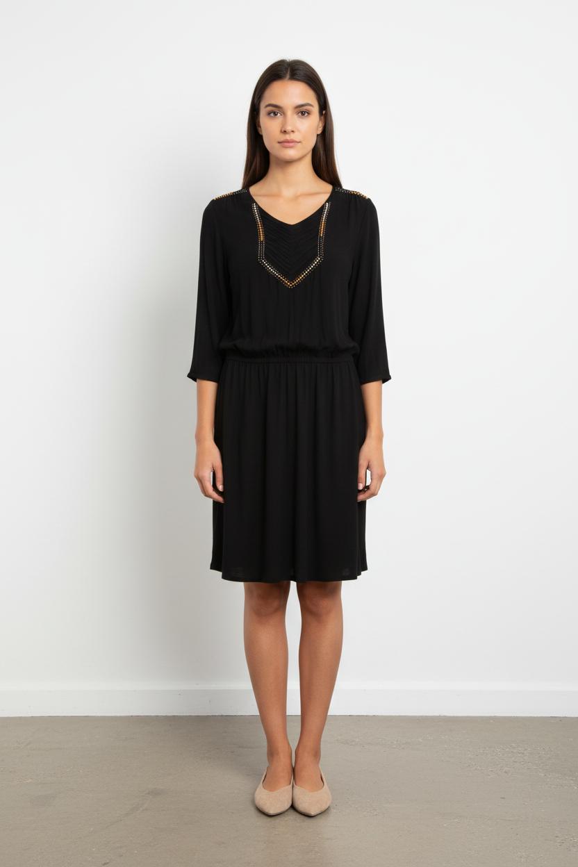 Robe noire avec perles - Taille S/36