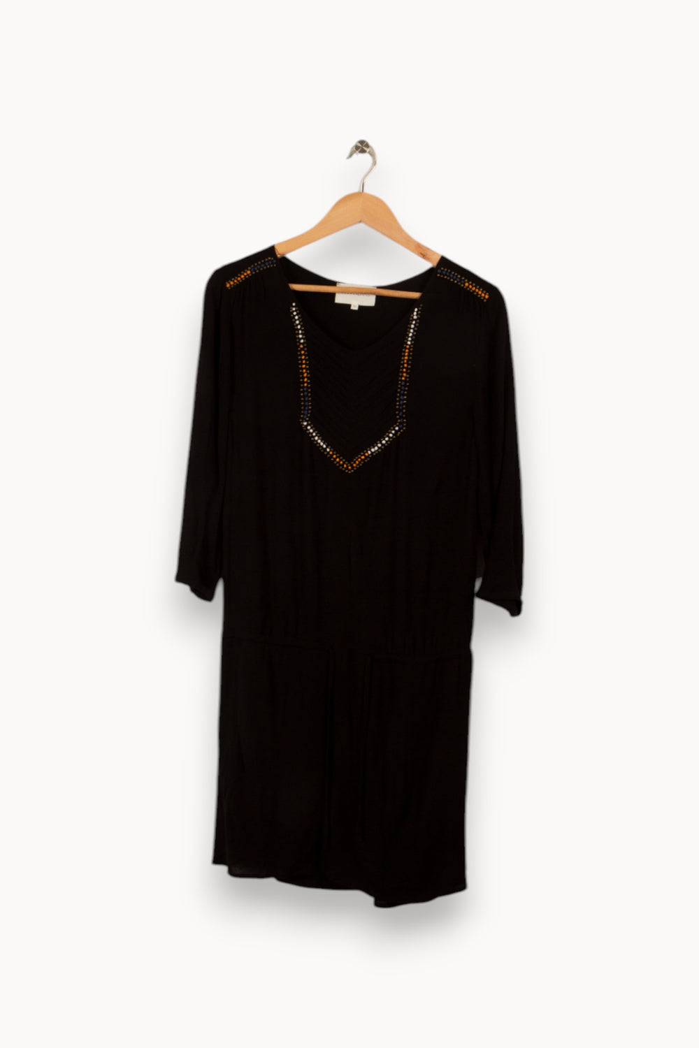 Robe noire avec perles de la marque Sud express | PARAD27371 - Vendu par Paradigme - Image 1