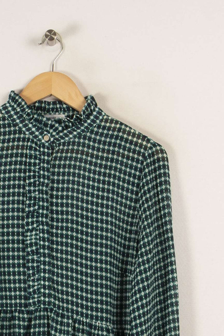 Robe longue verte à motifs - Taille M/38