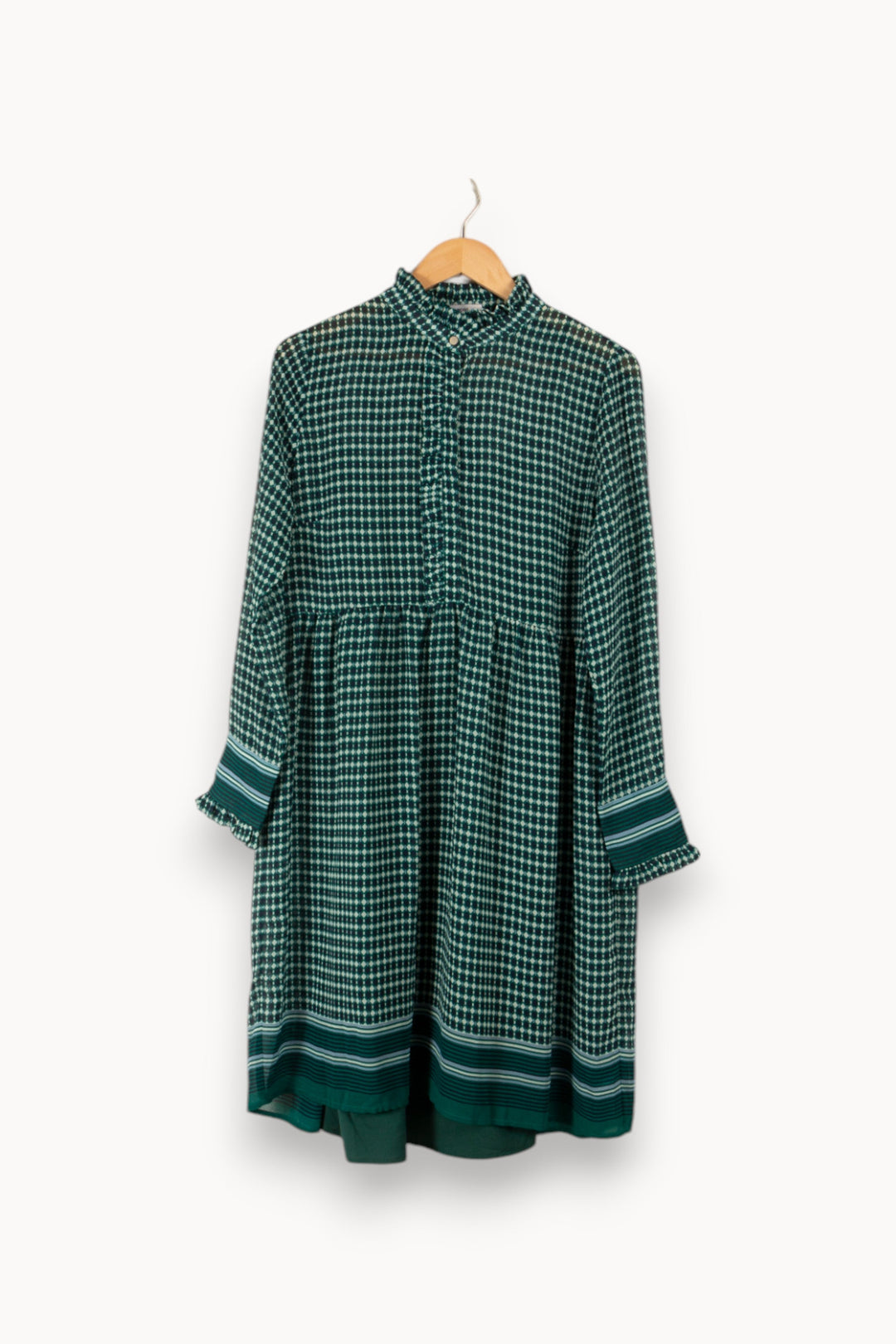 Robe longue verte à motifs - Taille M/38
