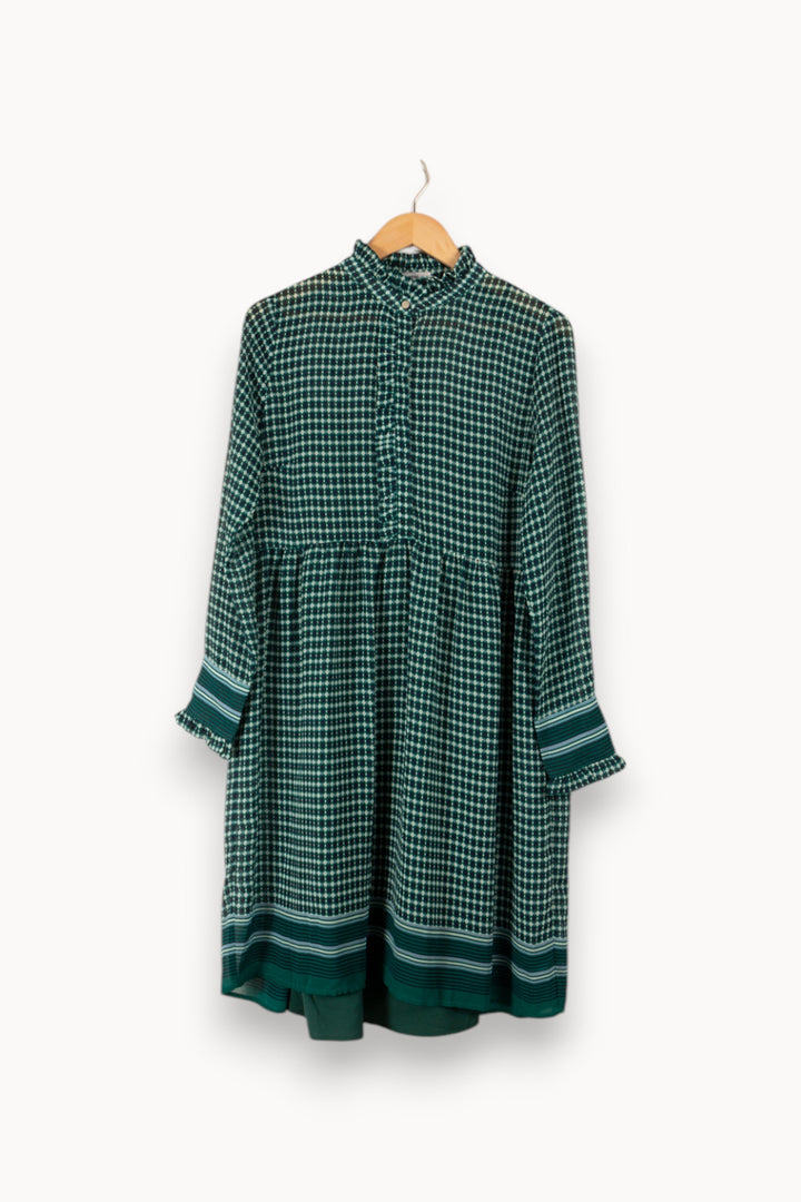 Robe longue verte à motifs - Taille M/38