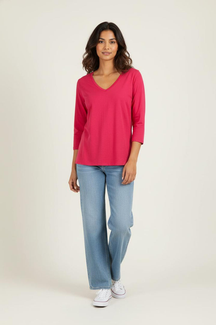 T-shirt manches longues rose - Taille XXXL/46