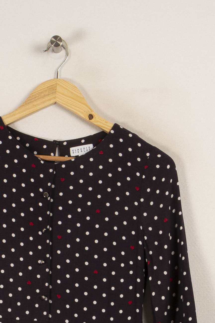 Robe noire à pois de la marque Claudie Pierlot | PARAD27412 - Vendu par Paradigme - Image 1