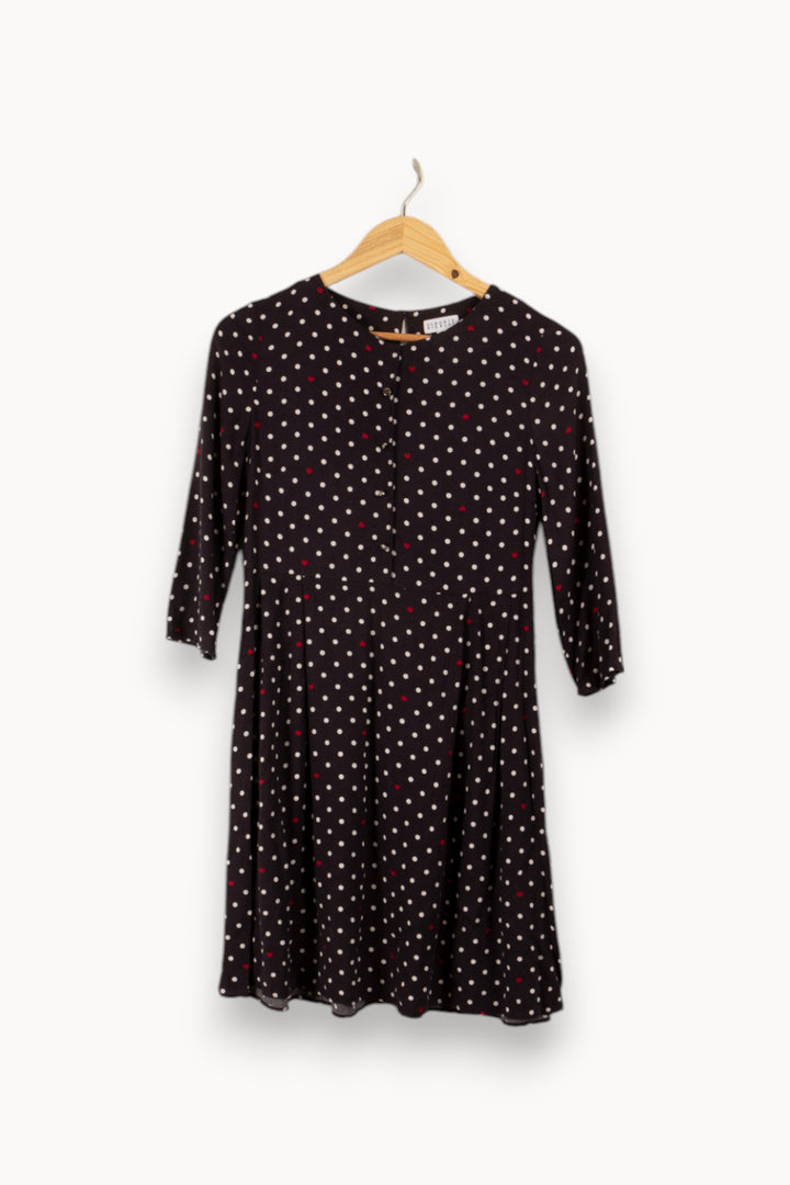 Robe noire à pois de la marque Claudie Pierlot | PARAD27412 - Vendu par Paradigme - Image 2