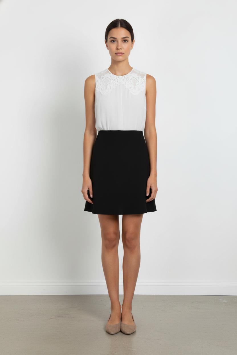 Robe Courte Blanche et Noire - Taille S/36 de la marque Sandro | PARAD27441 - Vendu par Paradigme - Image 1