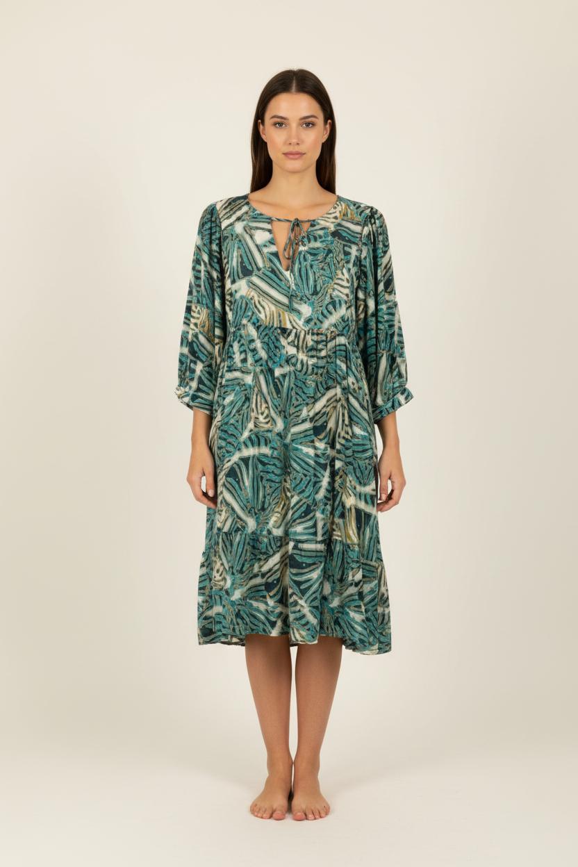 Robe bleue à motifs - Taille L/40