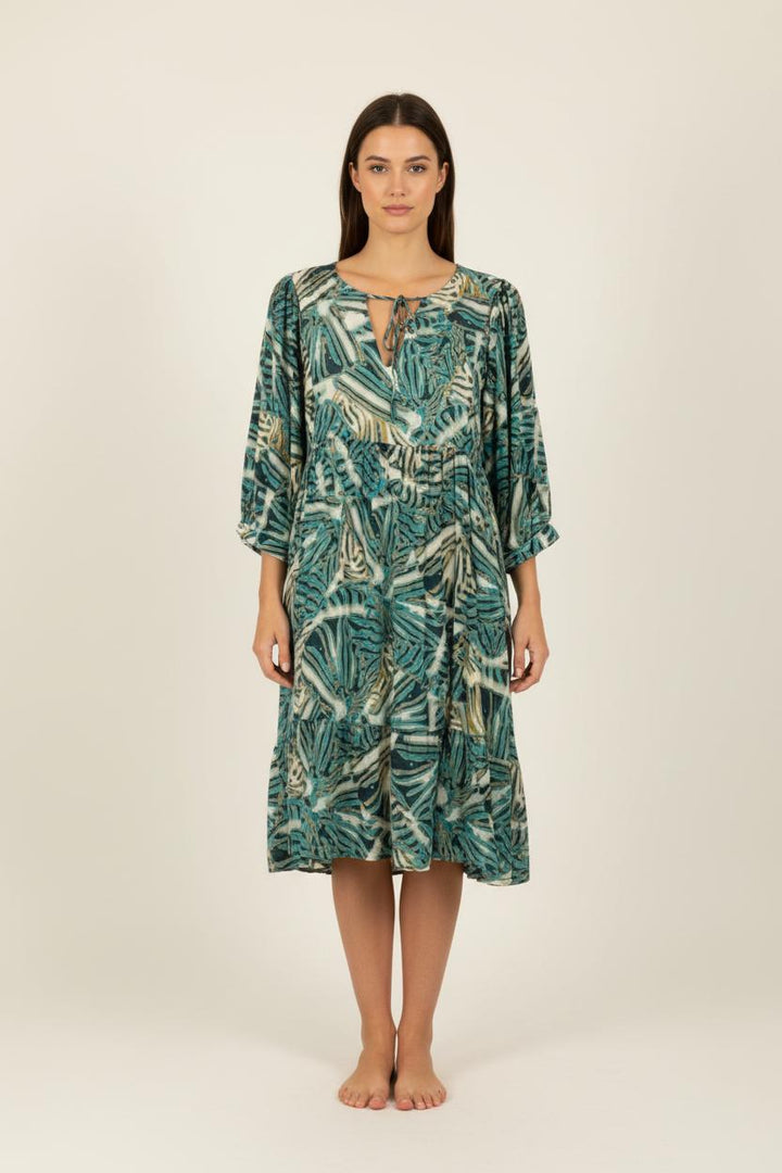 Robe bleue à motifs - Taille L/40