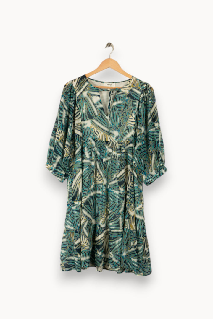 Robe bleue à motifs - Taille L/40