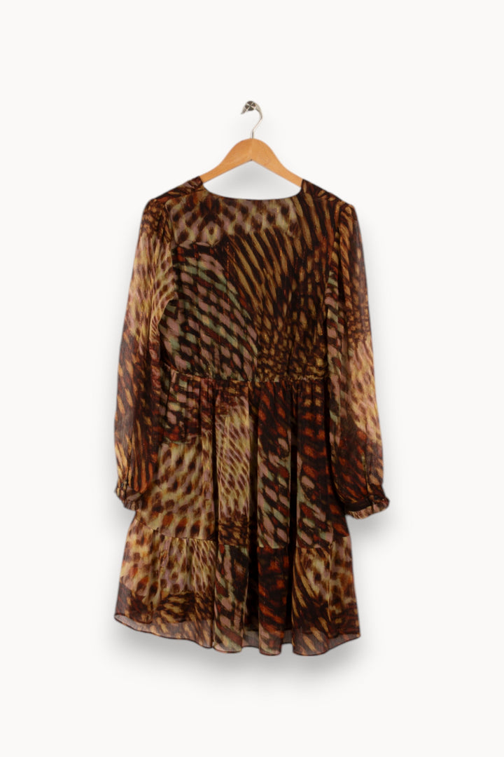 Robe marron à motifs - Taille L/40