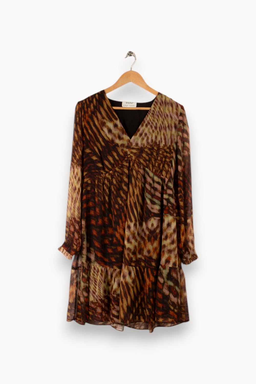 Robe marron à motifs - Taille L/40