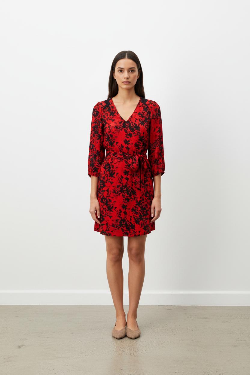 Robe rouge à motifs - Taille S/36