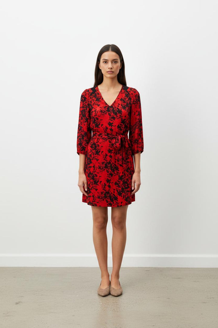 Robe rouge à motifs - Taille S/36