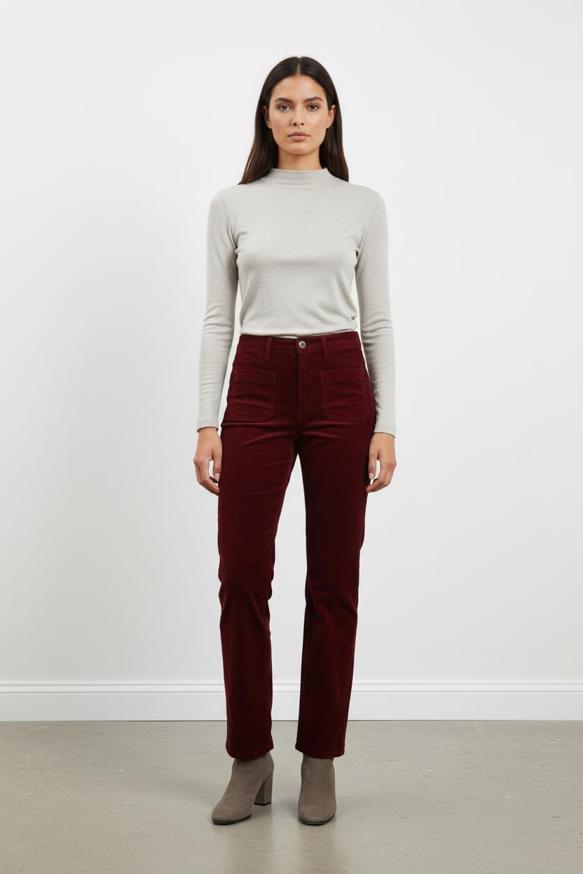 Pantalon côtelé bordeaux - Taille S/36