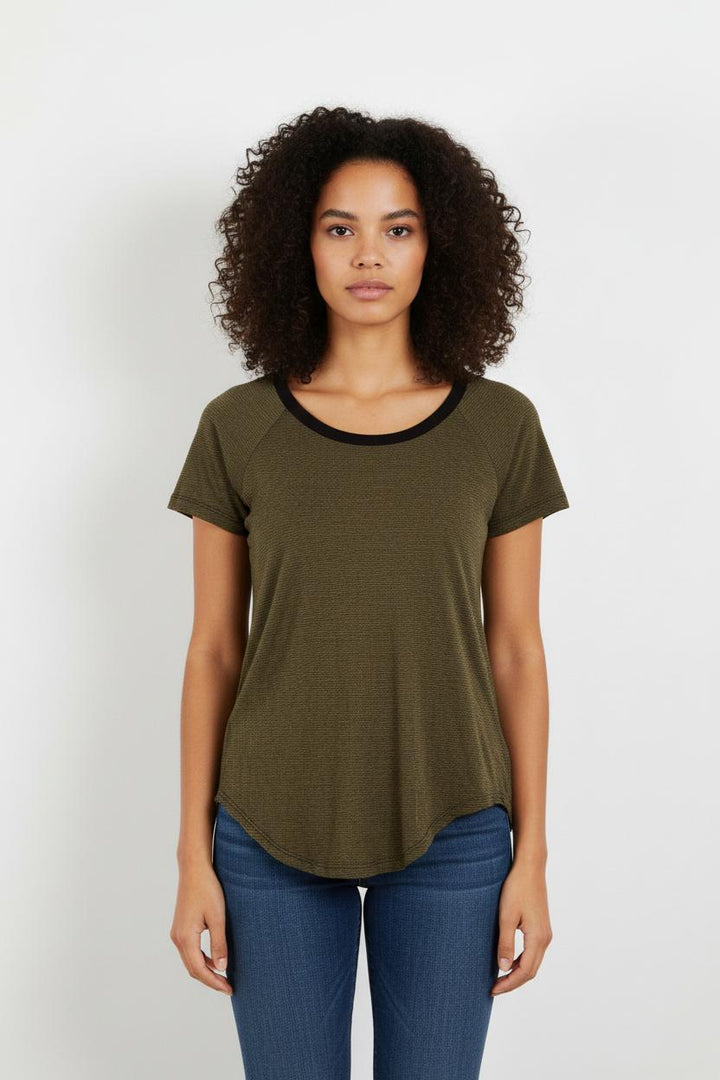 T-shirt noir et jaune rayé - Taille S/36