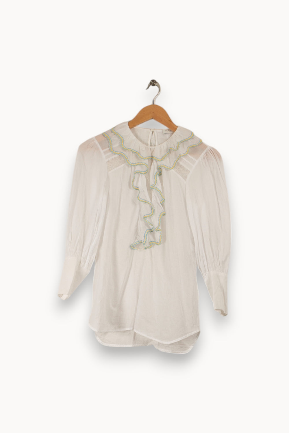 Chemise blanche avec détails de la marque Sandro | PARAD27565 - Vendu par Paradigme - Image 1
