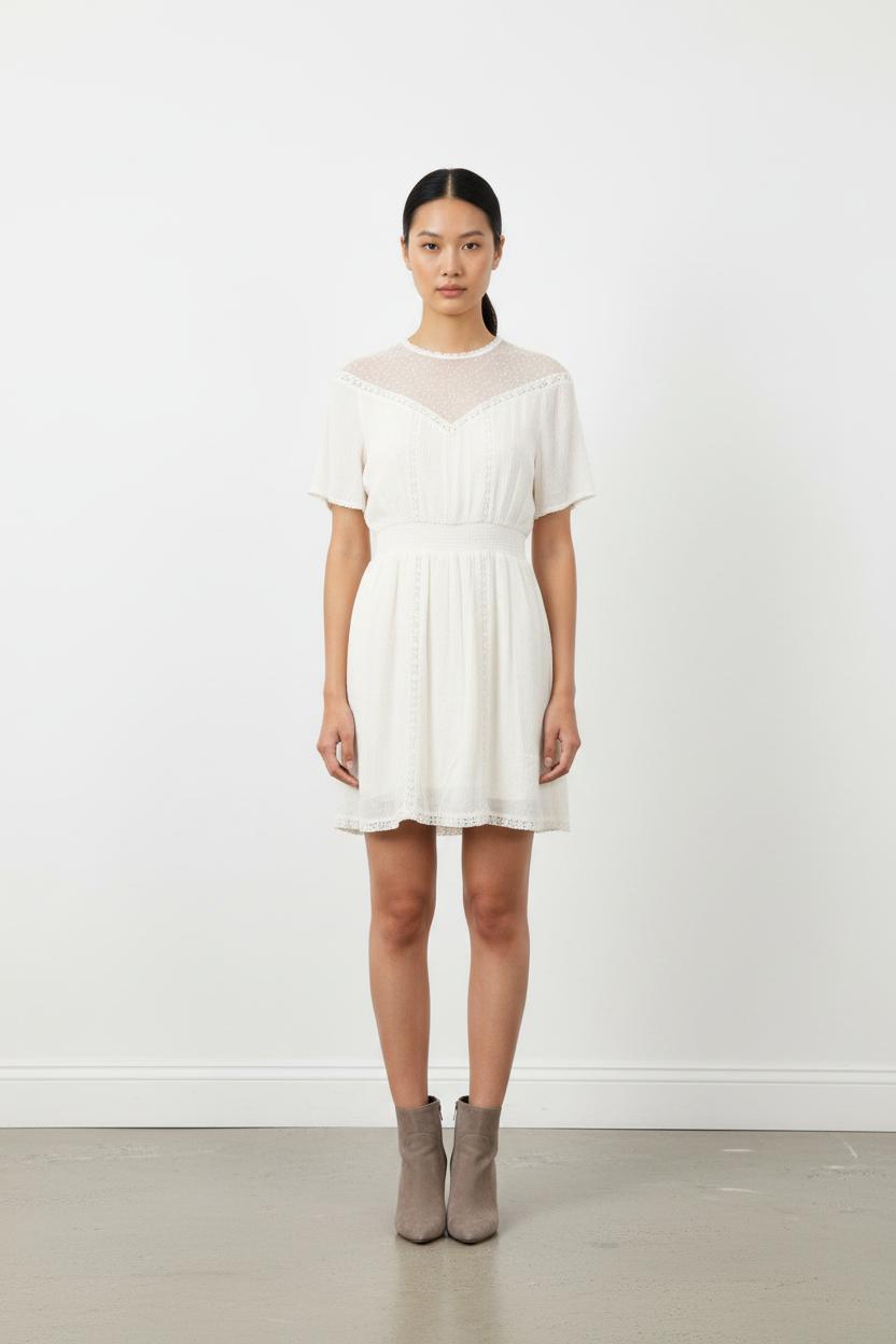 Robe blanche avec dentelle - Taille M/38