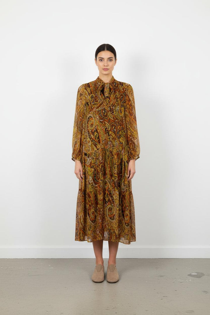 Robe longue jaune à motifs - Taille M/38