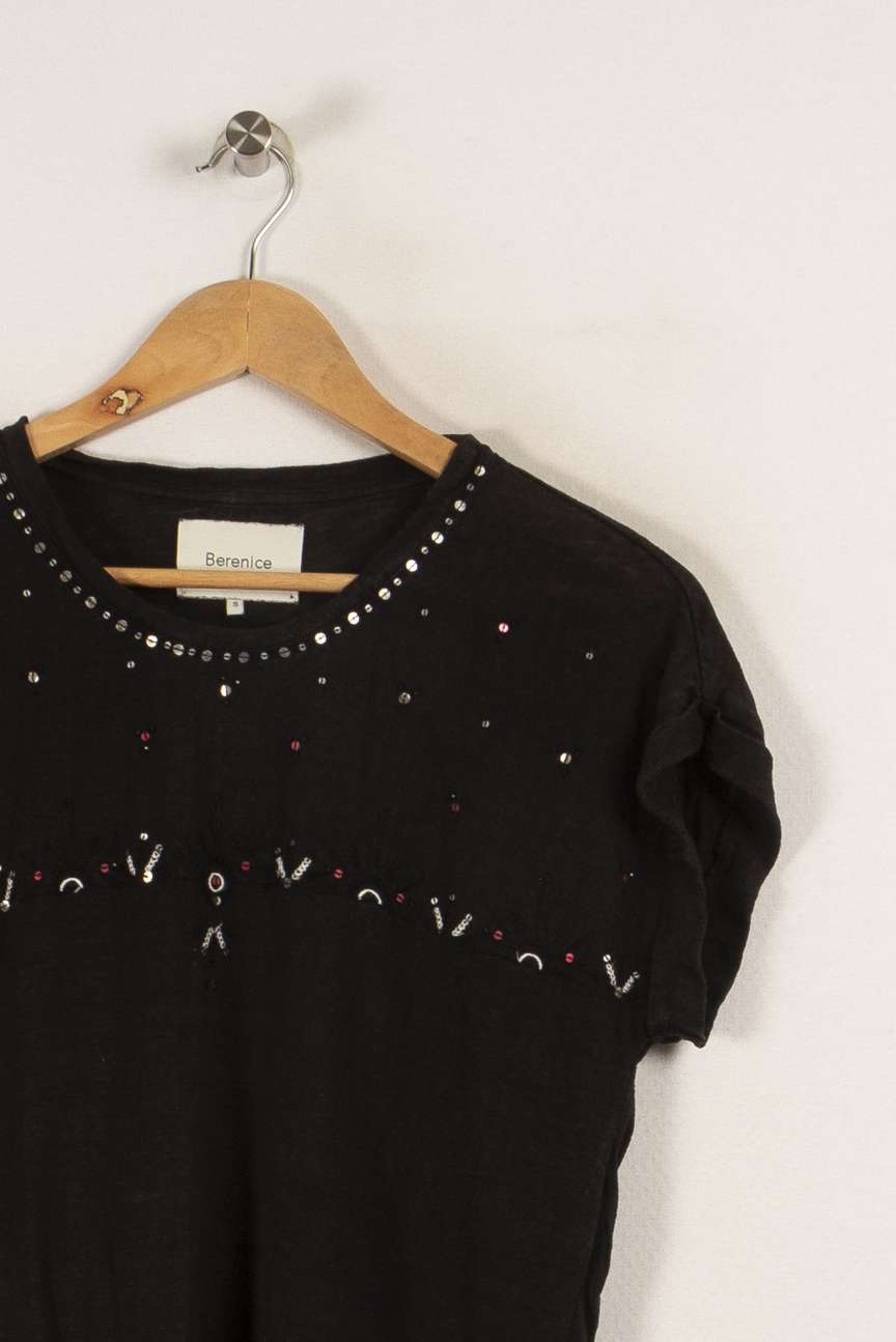 T shirt noir avec détails - Taille S/36