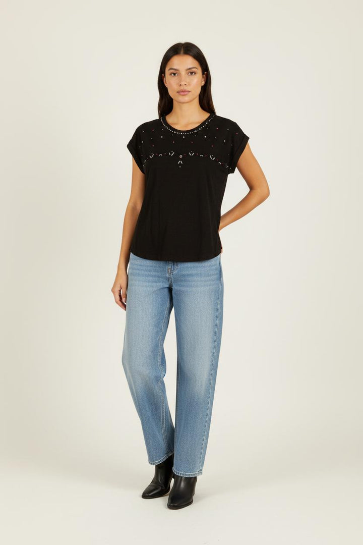 T shirt noir avec détails - Taille S/36
