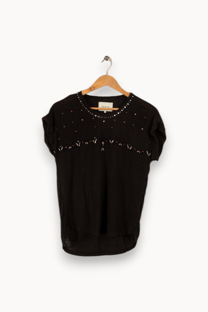 T shirt noir avec détails - Taille S/36