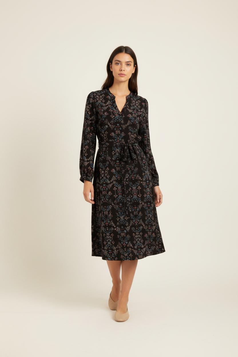Robe longue noire à motifs - Taille XXL/44