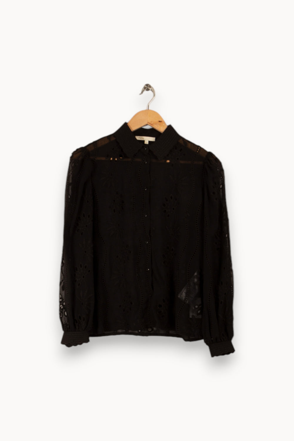 Chemise noir en broderies de la marque Maje | PARAD27632 - Vendu par Paradigme - Image 1