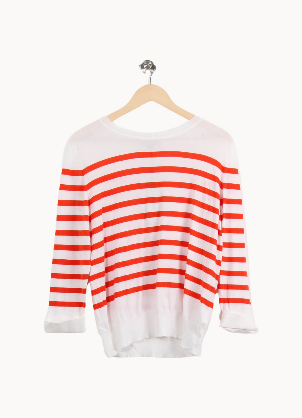Pull Blanc et Orange - Taille L/40 de la marque Caroll | PARAD27680 - Vendu par Paradigme - Image 2