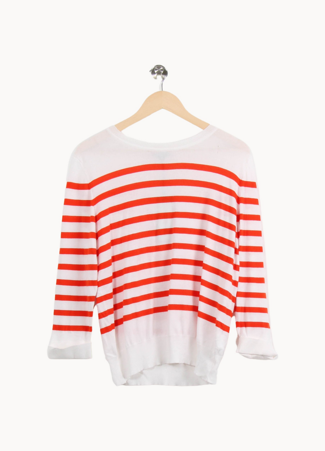 Pull Blanc et Orange - Taille L/40 de la marque Caroll | PARAD27680 - Vendu par Paradigme - Image 2