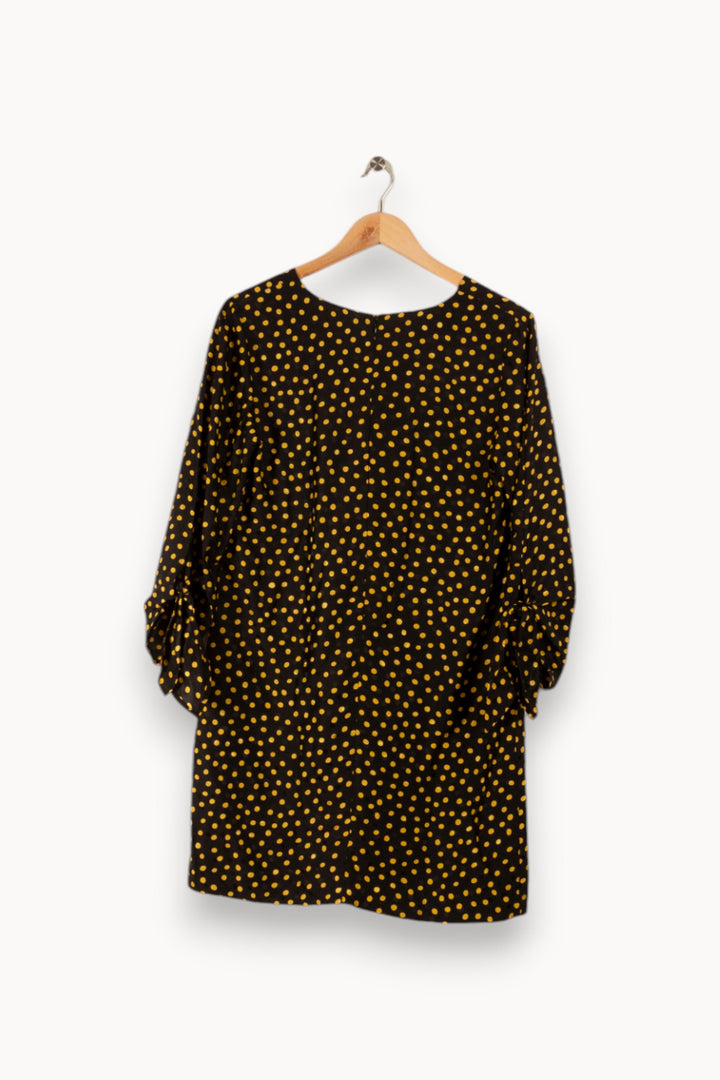 Robe noire à pois jaune - Taille M/38