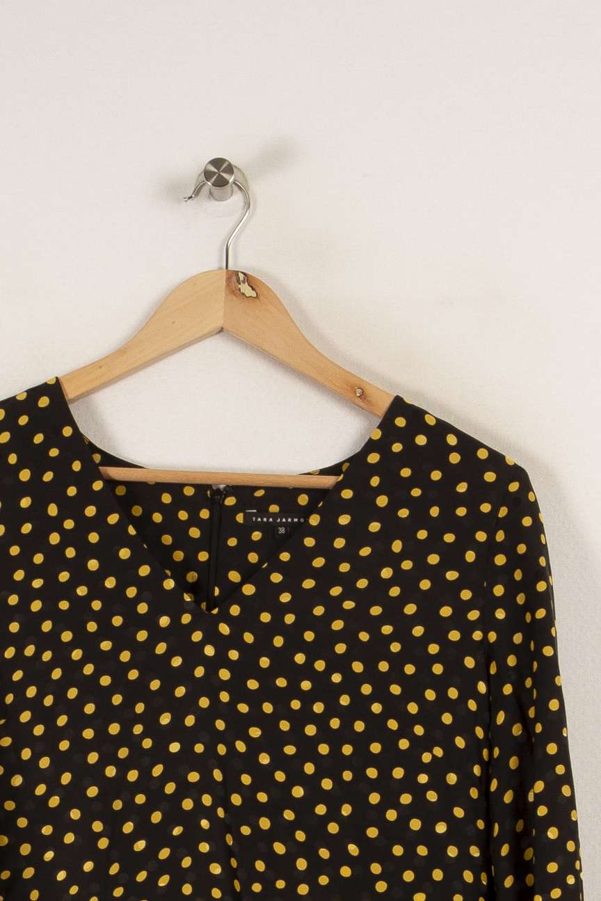 Robe noire à pois jaune - Taille M/38