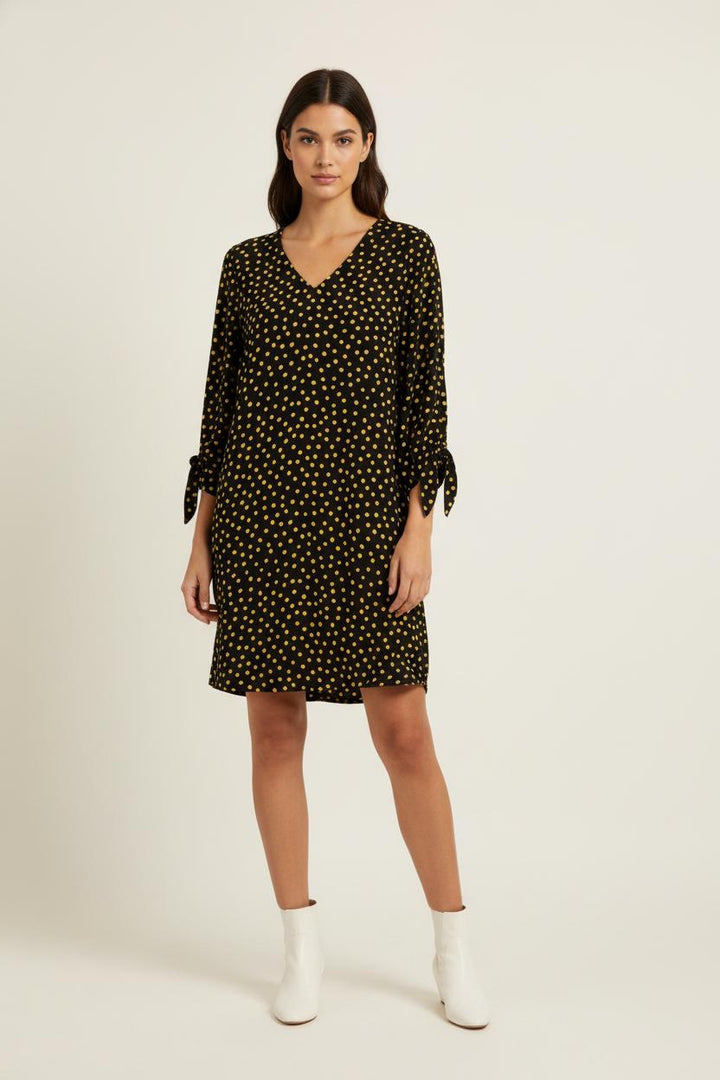 Robe noire à pois jaune - Taille M/38