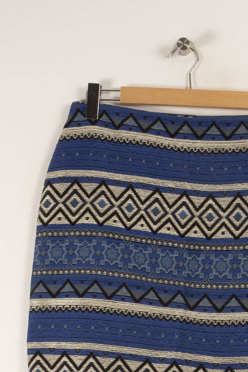 Jupe bleue à motifs - Taille XL/42