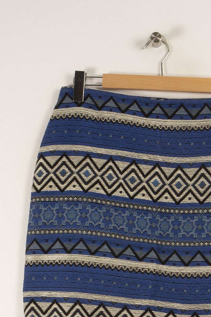 Jupe bleue à motifs - Taille XL/42
