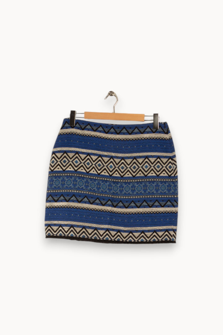 Jupe bleue à motifs - Taille XL/42