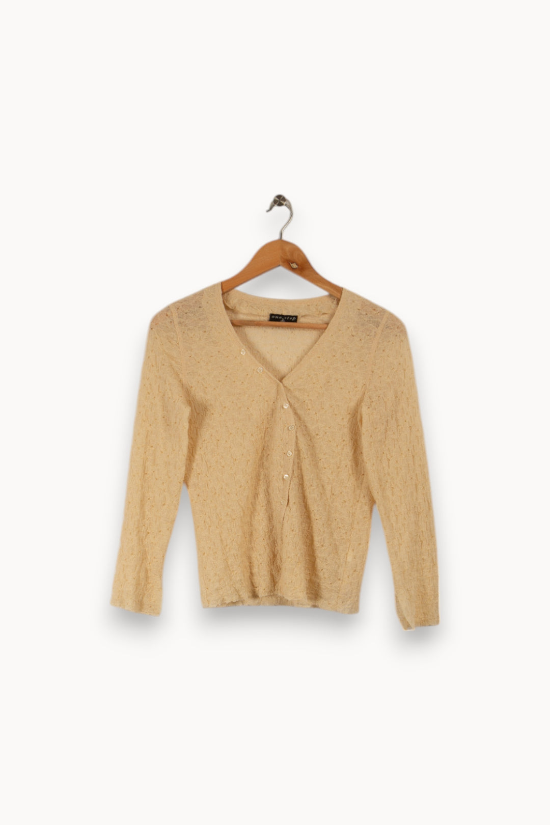 Cardigan beige de la marque One Step | PARAD27725 - Vendu par Paradigme - Image 2