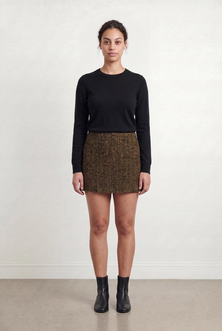 Jupe Courte Noire et Jaune - Taille L/40 de la marque Vanessa Bruno | PARAD27728 - Vendu par Paradigme - Image 1