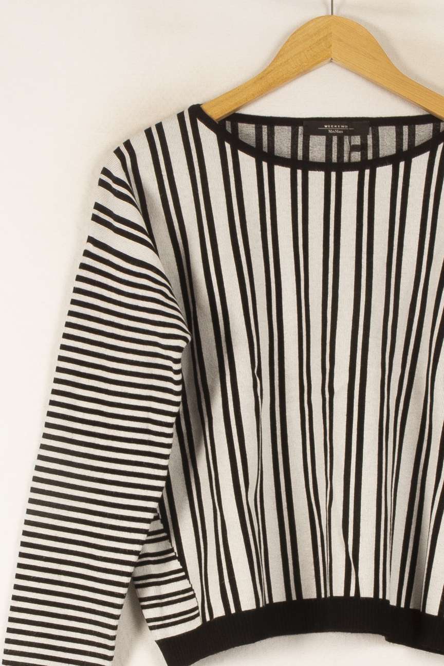 Pull Blanc et Noir - Taille M/38 de la marque Weekend Max Mara | PARAD27745 - Vendu par Paradigme - Image 3