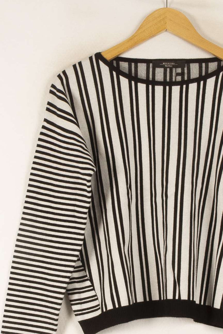 Pull Blanc et Noir - Taille M/38 de la marque Weekend Max Mara | PARAD27745 - Vendu par Paradigme - Image 3