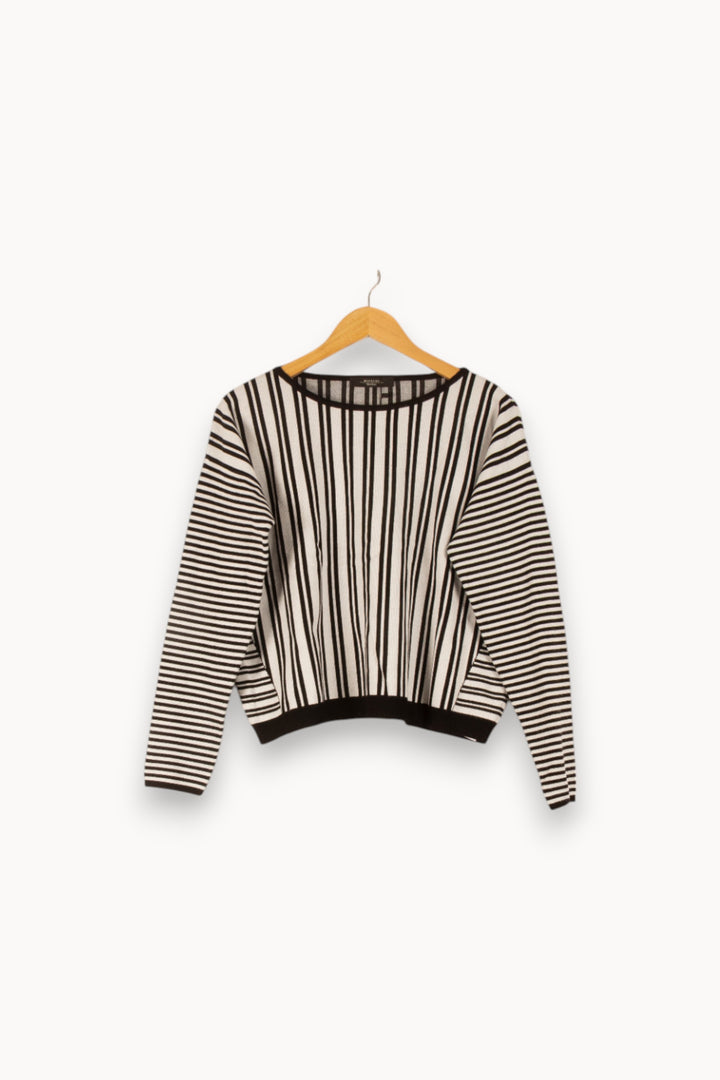 Pull Blanc et Noir - Taille M/38 de la marque Weekend Max Mara | PARAD27745 - Vendu par Paradigme - Image 2