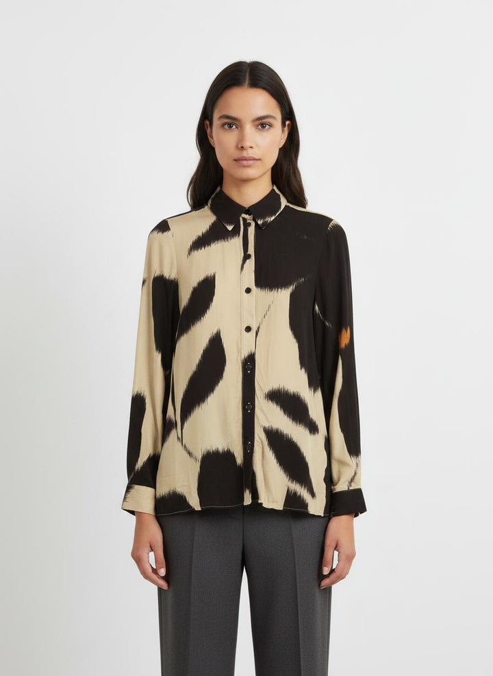 Chemise Beige et Noire - Taille XS/34
