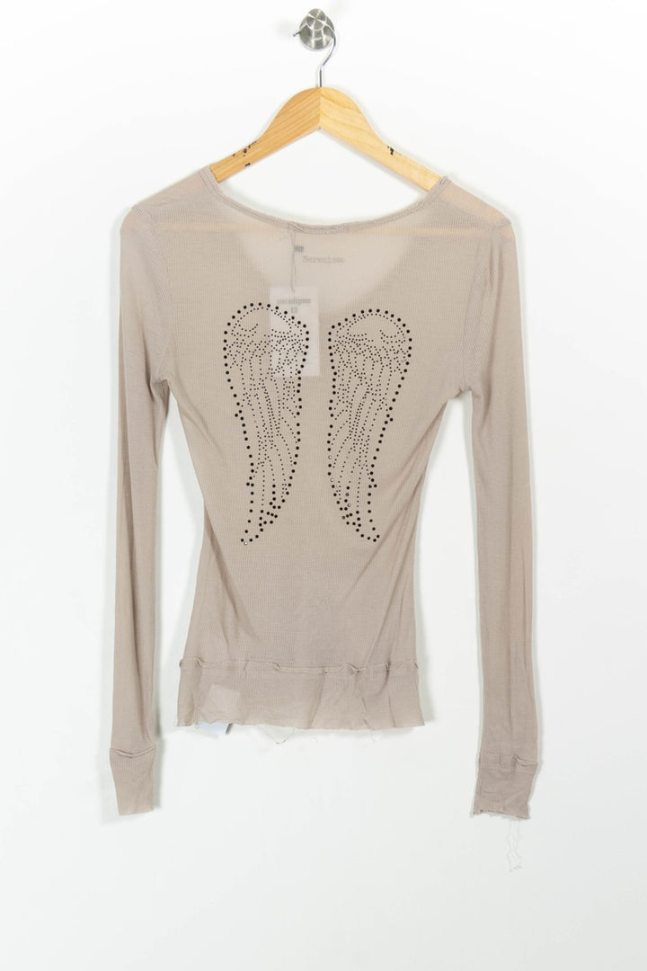 Tee-shirt manches longues Beige - Taille XS/34 de la marque Bérénice | PARAD27788 - Vendu par Paradigme - Image 4