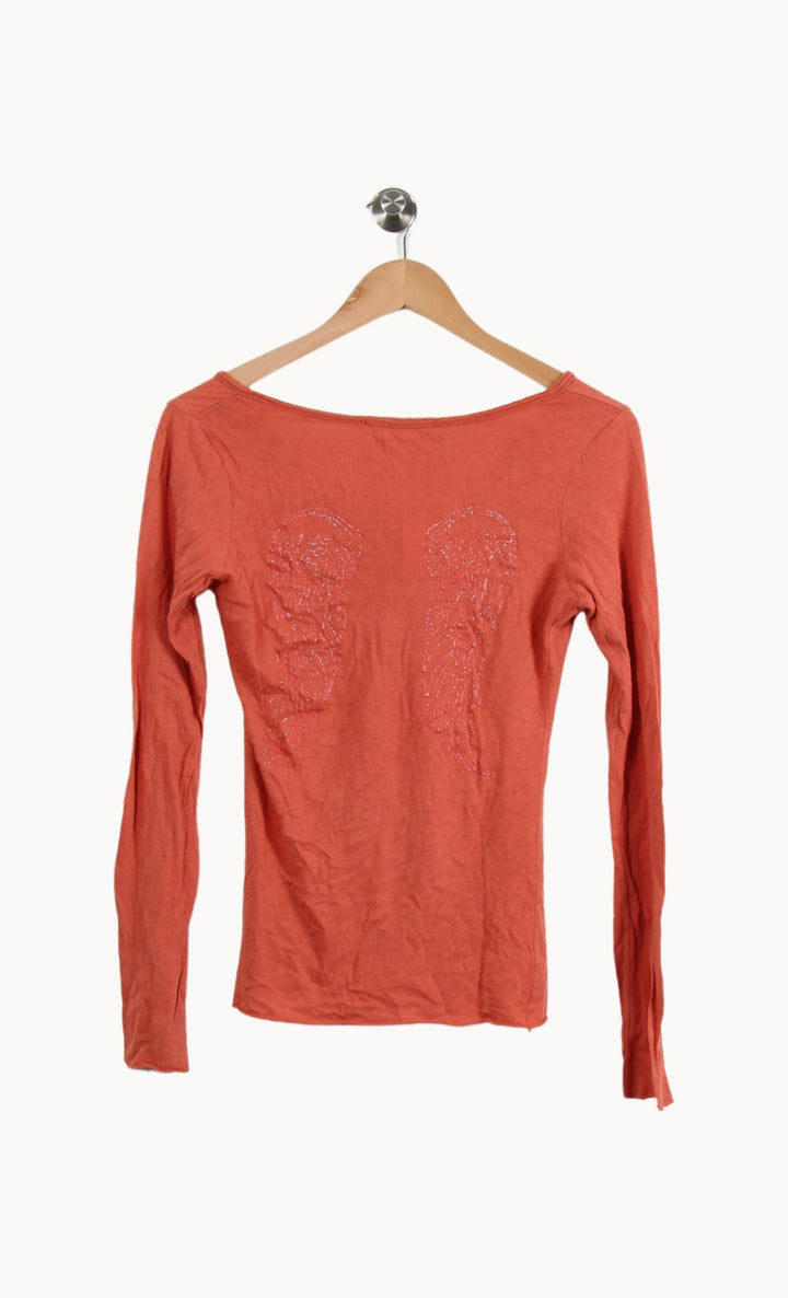 T-shirt Manches Longues Orange - Taille XS/34 de la marque Bérénice | PARAD27797 - Vendu par Paradigme - Image 4