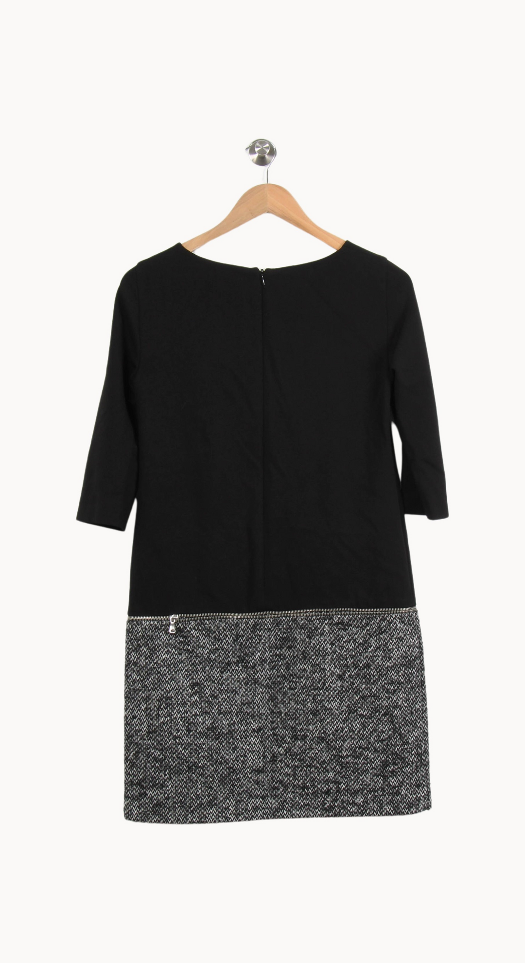 Robe Droite Noire et Grise - Taille S/36 de la marque Caroll | PARAD27843 - Vendu par Paradigme - Image 4