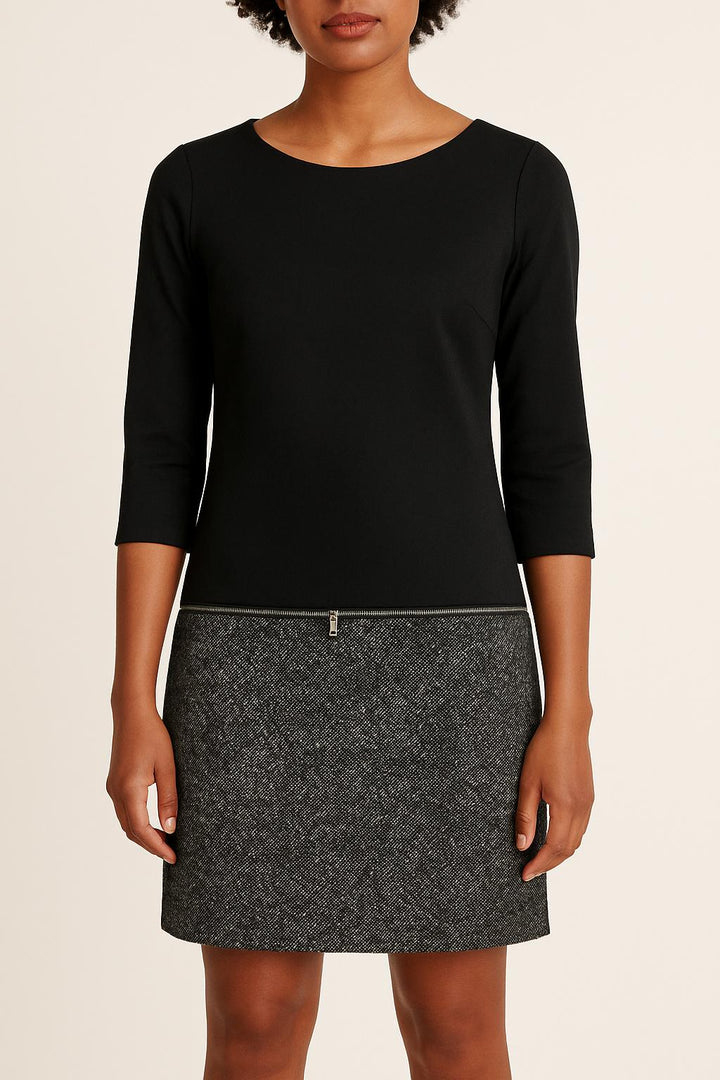 Robe Droite Noire et Grise - Taille S/36 de la marque Caroll | PARAD27843 - Vendu par Paradigme - Image 1