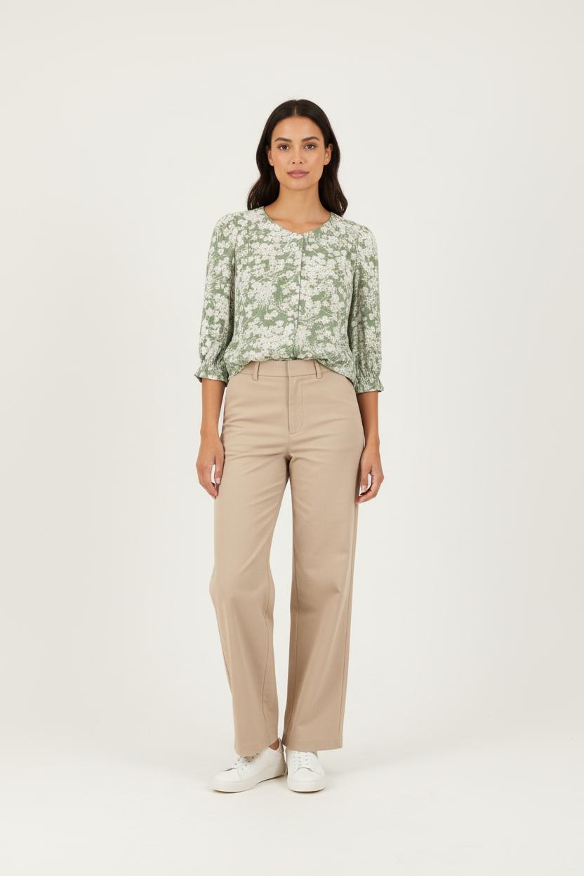 Blouse vert et blanc - Taille XS/34