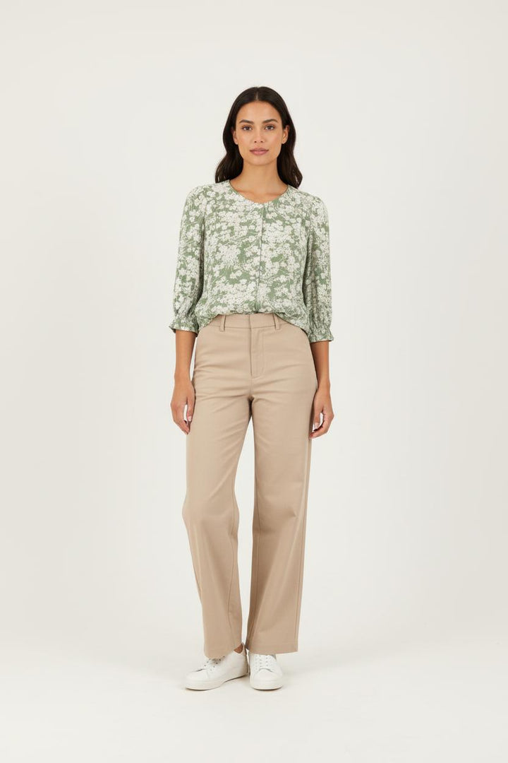 Blouse vert et blanc - Taille XS/34