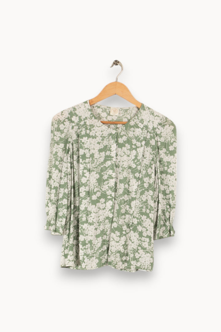 Blouse vert et blanc - Taille XS/34